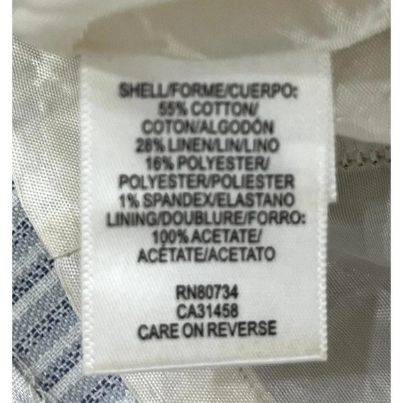 BCBG MaxAzria Blue White Stripe Paperbag Waist Skirt 0 - Picture 4 of 5